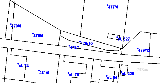 Parcela st. 479/10 v KÚ Malšovice, Katastrální mapa