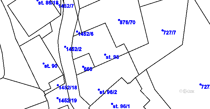 Parcela st. 95 v KÚ Malý Beranov, Katastrální mapa