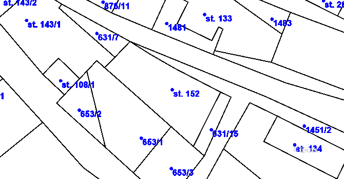 Parcela st. 152 v KÚ Malý Beranov, Katastrální mapa