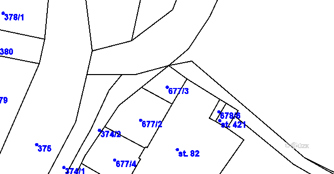 Parcela st. 677/3 v KÚ Malý Beranov, Katastrální mapa