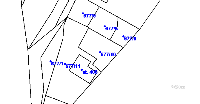 Parcela st. 677/10 v KÚ Malý Beranov, Katastrální mapa
