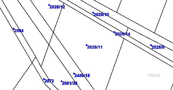 Parcela st. 2026/11 v KÚ Malý Bor, Katastrální mapa