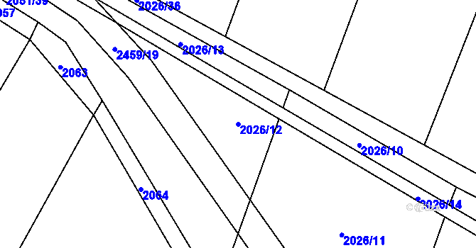 Parcela st. 2026/12 v KÚ Malý Bor, Katastrální mapa