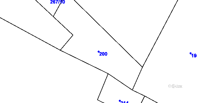 Parcela st. 200 v KÚ Malý Bor, Katastrální mapa