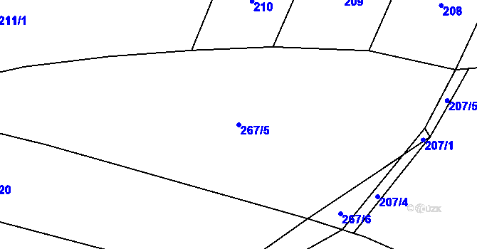 Parcela st. 267/5 v KÚ Malý Bor, Katastrální mapa