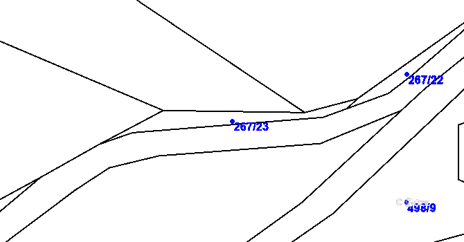 Parcela st. 267/23 v KÚ Malý Bor, Katastrální mapa