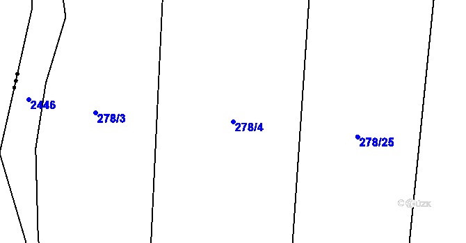 Parcela st. 278/4 v KÚ Malý Bor, Katastrální mapa