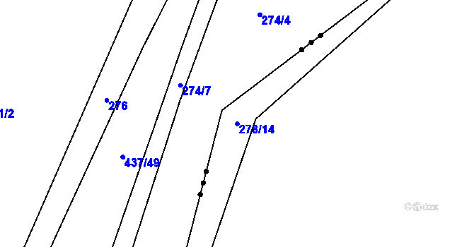 Parcela st. 278/14 v KÚ Malý Bor, Katastrální mapa