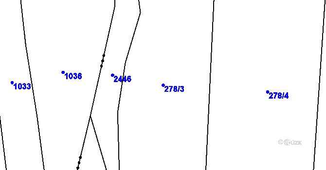 Parcela st. 278/3 v KÚ Malý Bor, Katastrální mapa