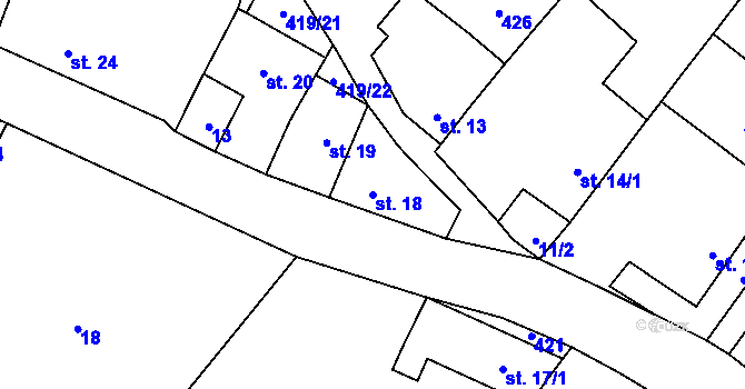Parcela st. 18 v KÚ Malý Jeníkov, Katastrální mapa