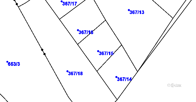 Parcela st. 367/15 v KÚ Malý Jeníkov, Katastrální mapa