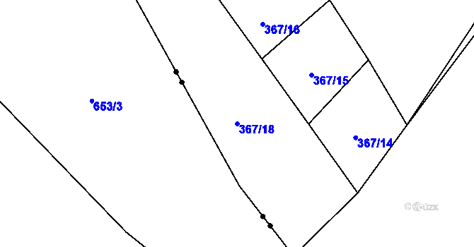 Parcela st. 367/18 v KÚ Malý Jeníkov, Katastrální mapa