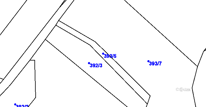 Parcela st. 393/5 v KÚ Malý Jeníkov, Katastrální mapa