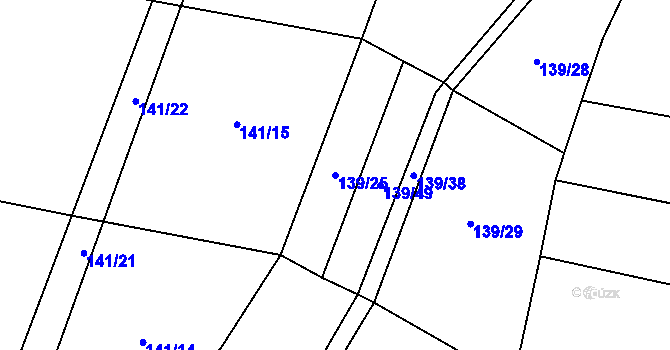 Parcela st. 139/25 v KÚ Malý Jeníkov, Katastrální mapa