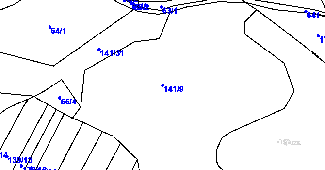 Parcela st. 141/9 v KÚ Malý Jeníkov, Katastrální mapa