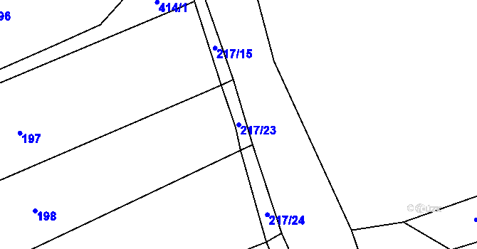 Parcela st. 217/23 v KÚ Malý Jeníkov, Katastrální mapa