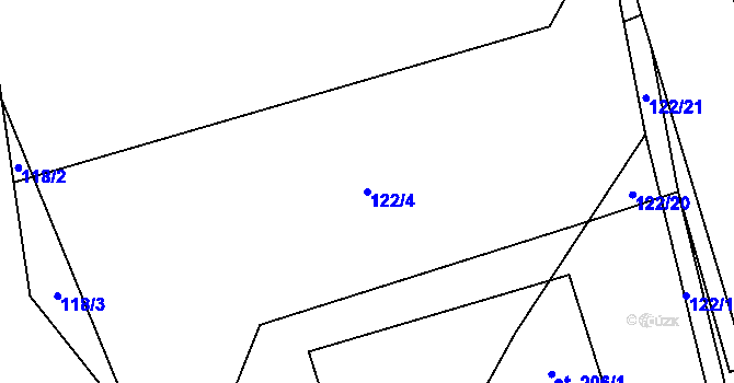 Parcela st. 122/4 v KÚ Jelenice u Mělníka, Katastrální mapa