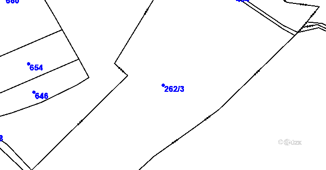 Parcela st. 262/3 v KÚ Jelenice u Mělníka, Katastrální mapa