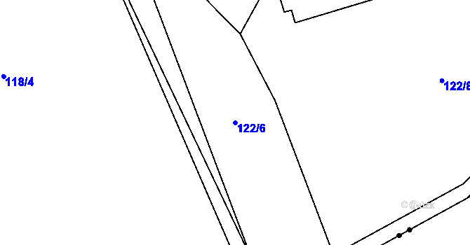 Parcela st. 122/6 v KÚ Jelenice u Mělníka, Katastrální mapa