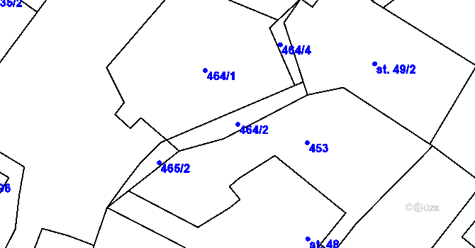 Parcela st. 464/2 v KÚ Jelenice u Mělníka, Katastrální mapa