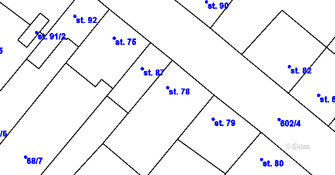 Parcela st. 78 v KÚ Malý Újezd, Katastrální mapa