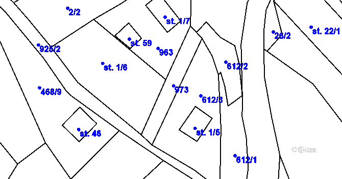 Parcela st. 1/3 v KÚ Brdo u Manětína, Katastrální mapa