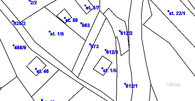 Parcela st. 1/4 v KÚ Brdo u Manětína, Katastrální mapa