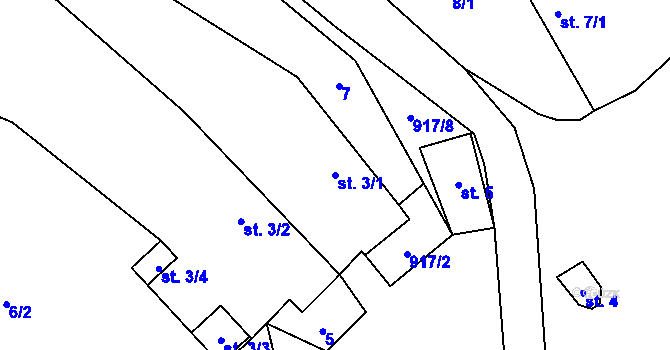 Parcela st. 3/1 v KÚ Brdo u Manětína, Katastrální mapa