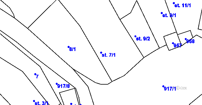 Parcela st. 7/1 v KÚ Brdo u Manětína, Katastrální mapa