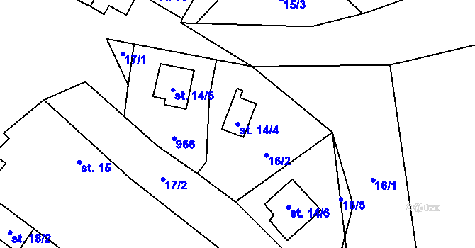Parcela st. 14/4 v KÚ Brdo u Manětína, Katastrální mapa