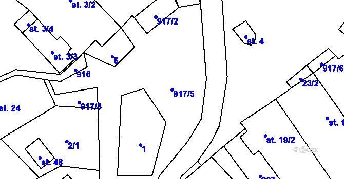 Parcela st. 917/5 v KÚ Brdo u Manětína, Katastrální mapa