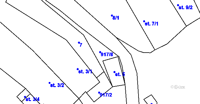 Parcela st. 917/8 v KÚ Brdo u Manětína, Katastrální mapa