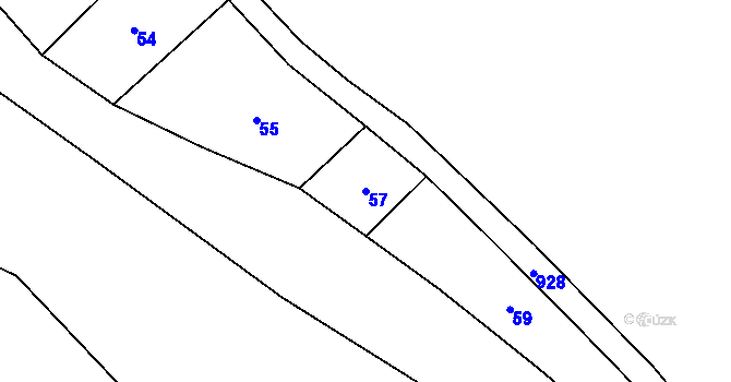 Parcela st. 57 v KÚ Brdo u Manětína, Katastrální mapa