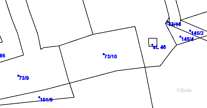 Parcela st. 73/10 v KÚ Česká Doubravice, Katastrální mapa