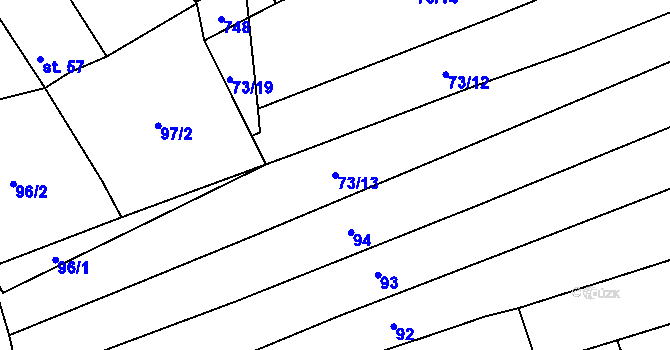 Parcela st. 73/13 v KÚ Česká Doubravice, Katastrální mapa