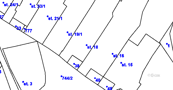 Parcela st. 18 v KÚ Hrádek u Manětína, Katastrální mapa
