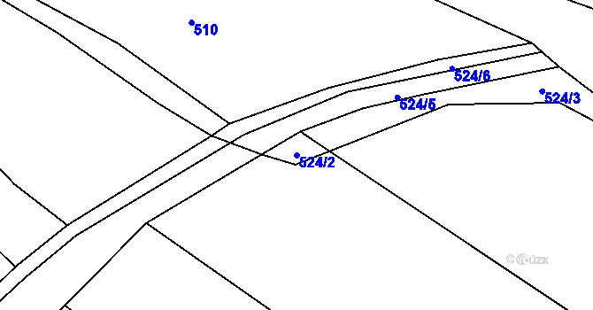 Parcela st. 524/2 v KÚ Hrádek u Manětína, Katastrální mapa