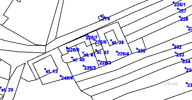 Parcela st. 42 v KÚ Hrádek u Manětína, Katastrální mapa