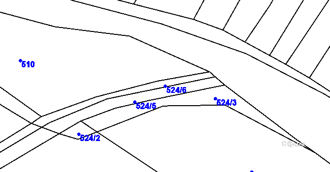 Parcela st. 524/6 v KÚ Hrádek u Manětína, Katastrální mapa