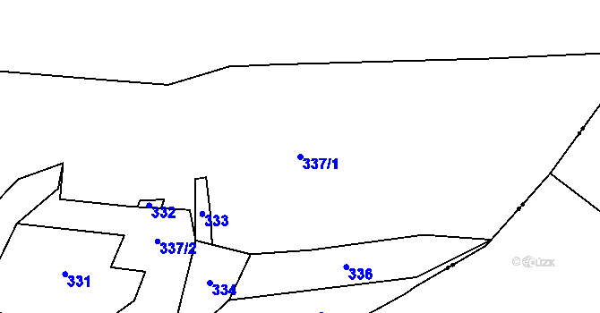 Parcela st. 337/1 v KÚ Hrádek u Manětína, Katastrální mapa