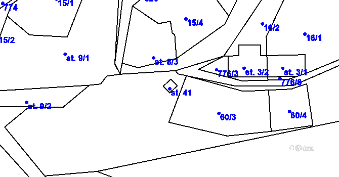Parcela st. 41 v KÚ Lipí u Manětína, Katastrální mapa