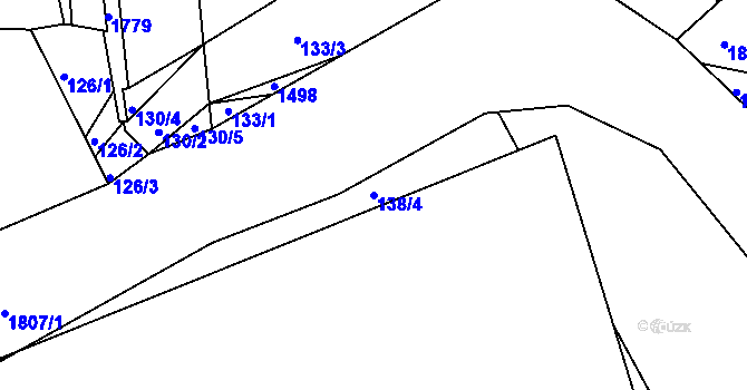 Parcela st. 138/4 v KÚ Manětín, Katastrální mapa