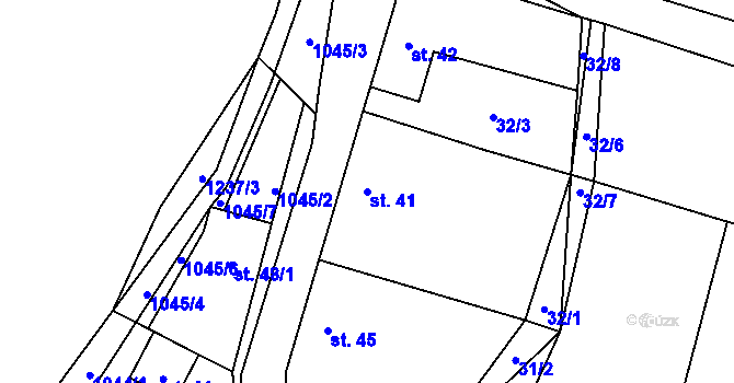 Parcela st. 41 v KÚ Vladměřice, Katastrální mapa