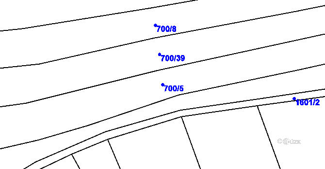 Parcela st. 700/5 v KÚ Vladměřice, Katastrální mapa