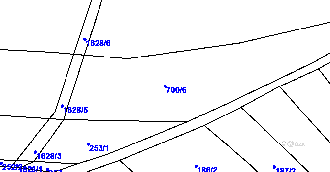 Parcela st. 700/6 v KÚ Vladměřice, Katastrální mapa