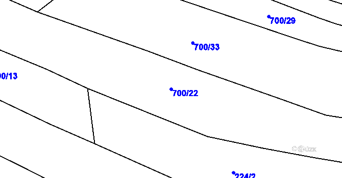 Parcela st. 700/22 v KÚ Vladměřice, Katastrální mapa