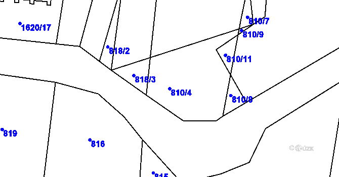 Parcela st. 810/4 v KÚ Vladměřice, Katastrální mapa