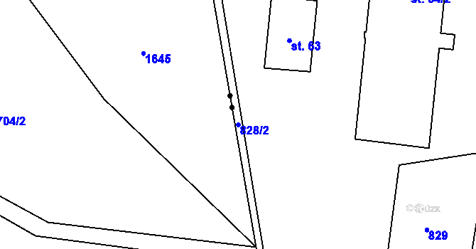Parcela st. 828/2 v KÚ Vladměřice, Katastrální mapa