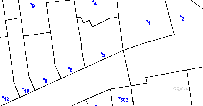 Parcela st. 3 v KÚ Marefy, Katastrální mapa