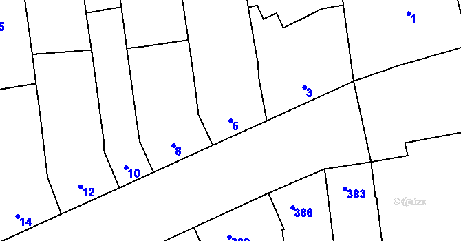 Parcela st. 5 v KÚ Marefy, Katastrální mapa
